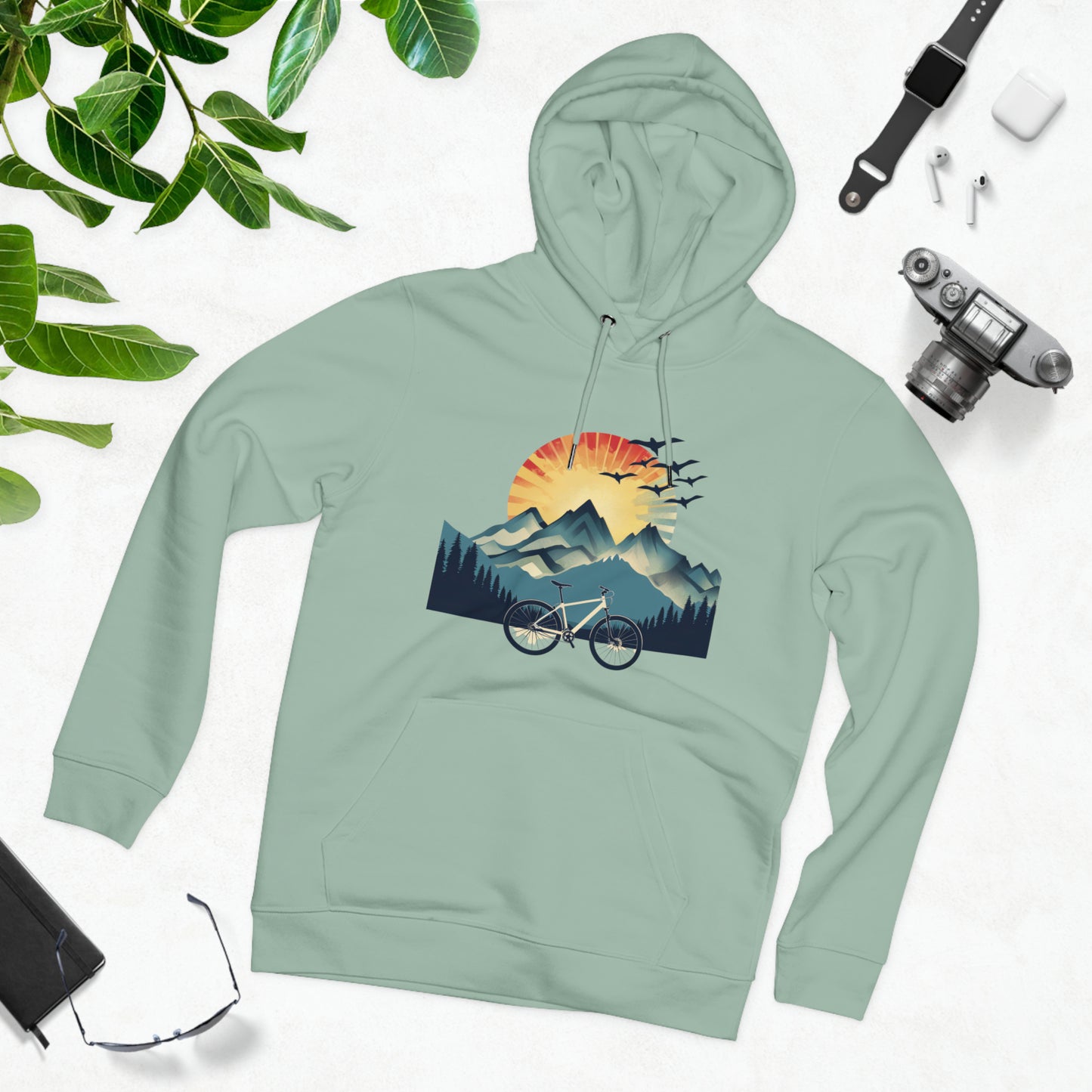 Dawn Rider: Majestic Mountain Cycling Hoodie - BicycleWonders