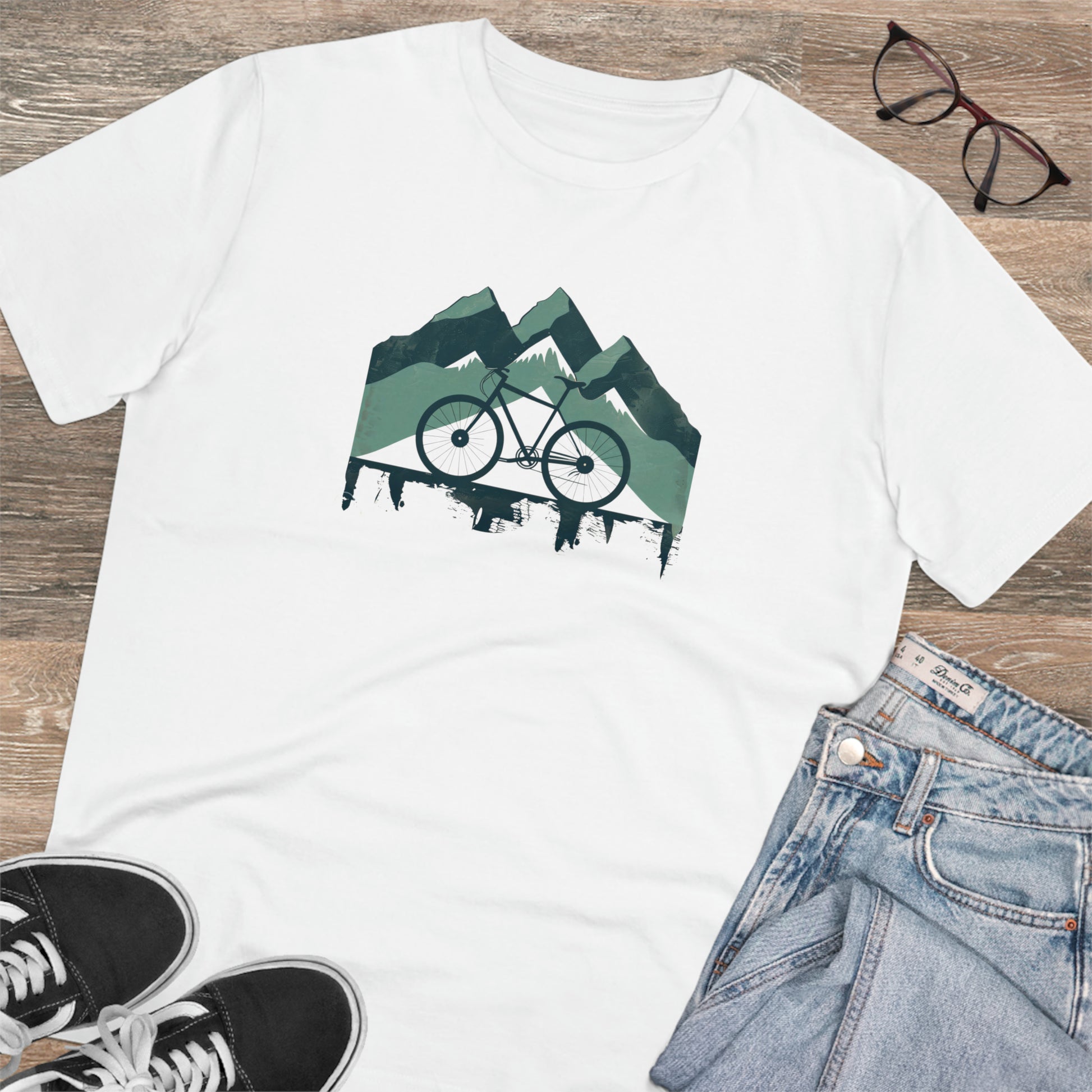 Peak Pedaler: The Adventurous Cyclist's Mountain  T-shirt - Unisex - BicycleWonders