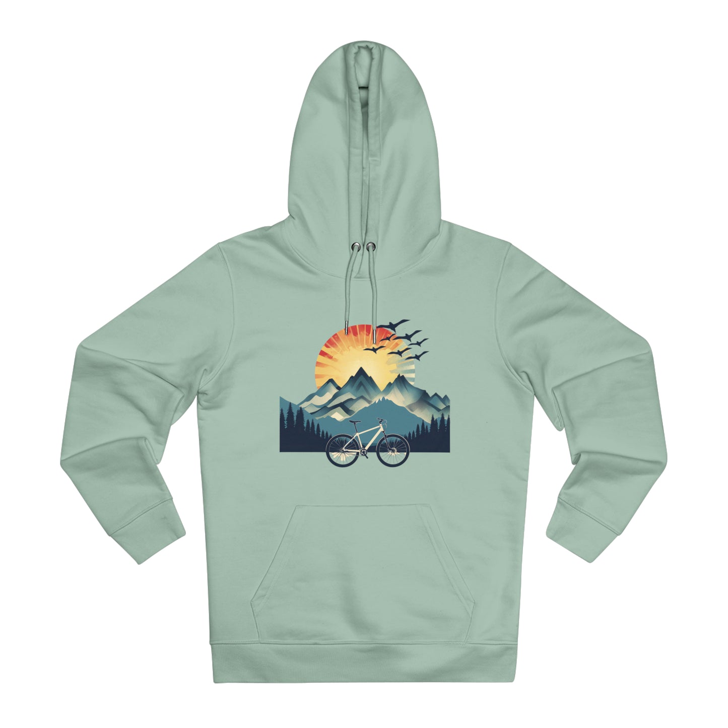 Dawn Rider: Majestic Mountain Cycling Hoodie - BicycleWonders