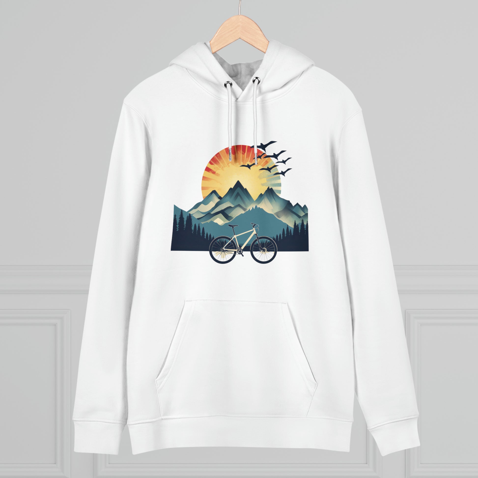 Dawn Rider: Majestic Mountain Cycling Hoodie - BicycleWonders