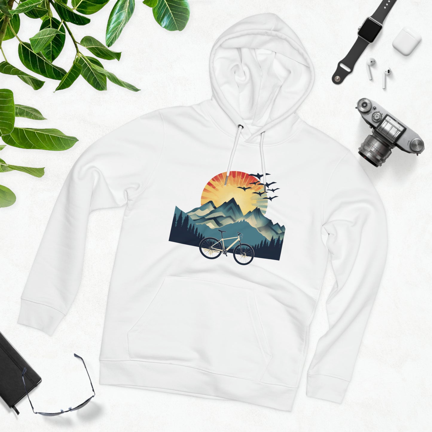 Dawn Rider: Majestic Mountain Cycling Hoodie - BicycleWonders