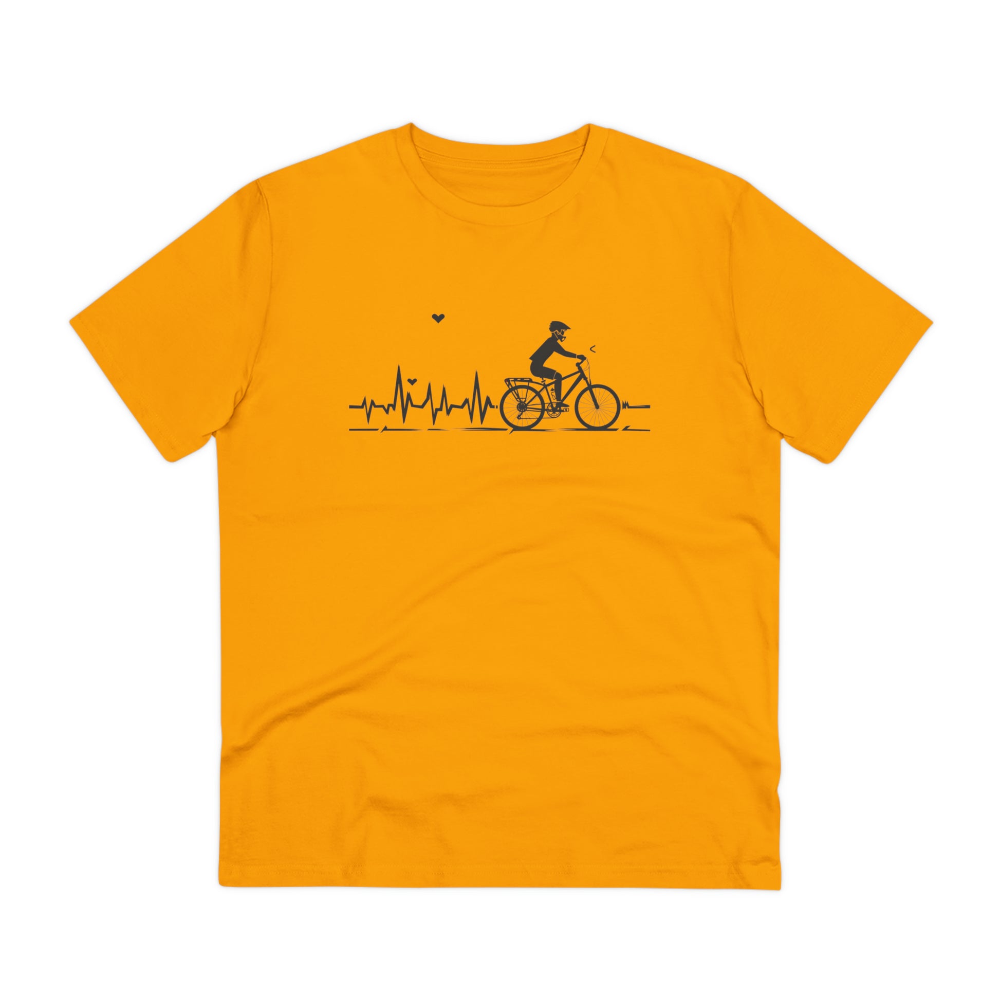 Ride in Rhythm: Minimalist Cyclist Heartbeat  T-shirt - Unisex - BicycleWonders