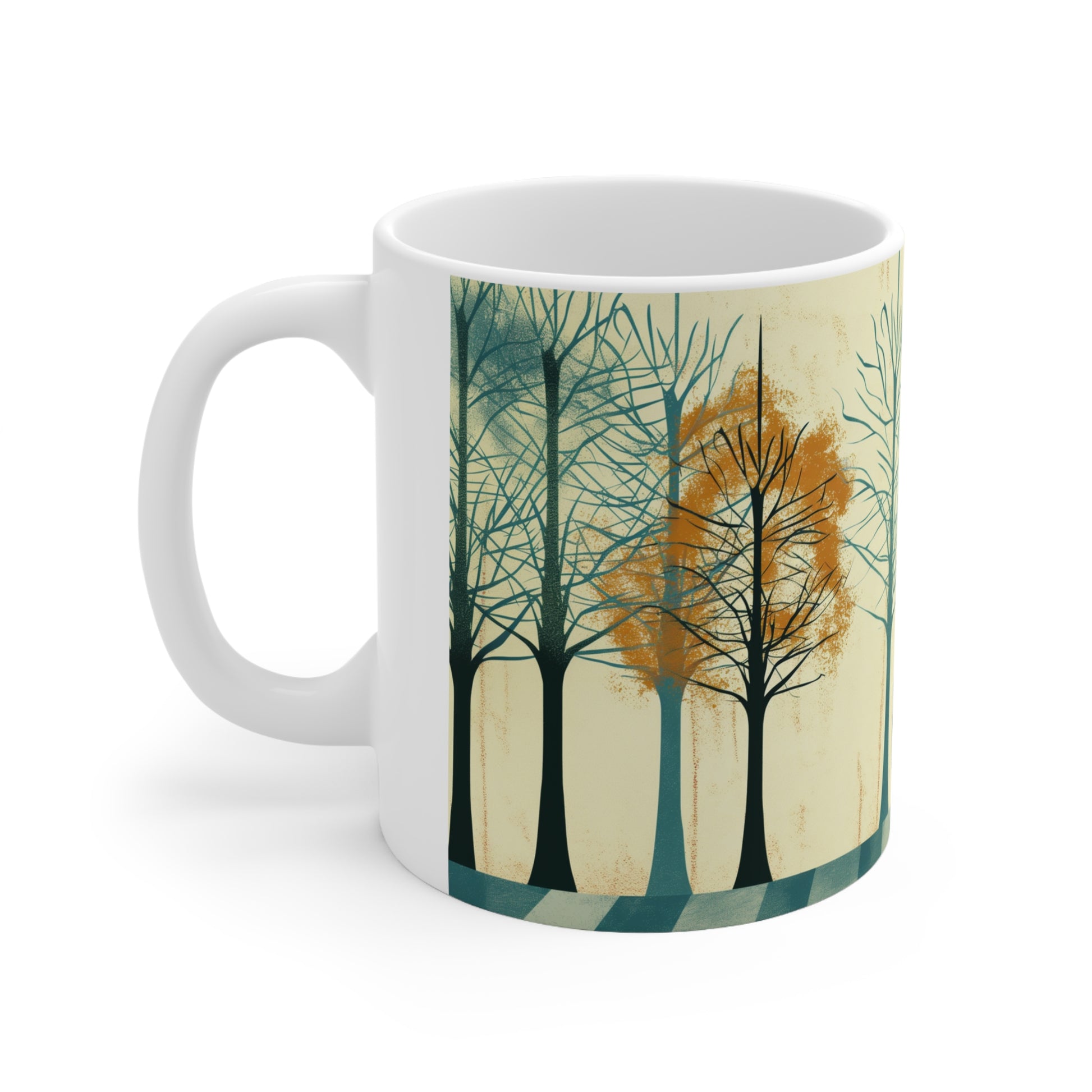 Solitary Rider: Autumn Serenity Mug - BicycleWonders