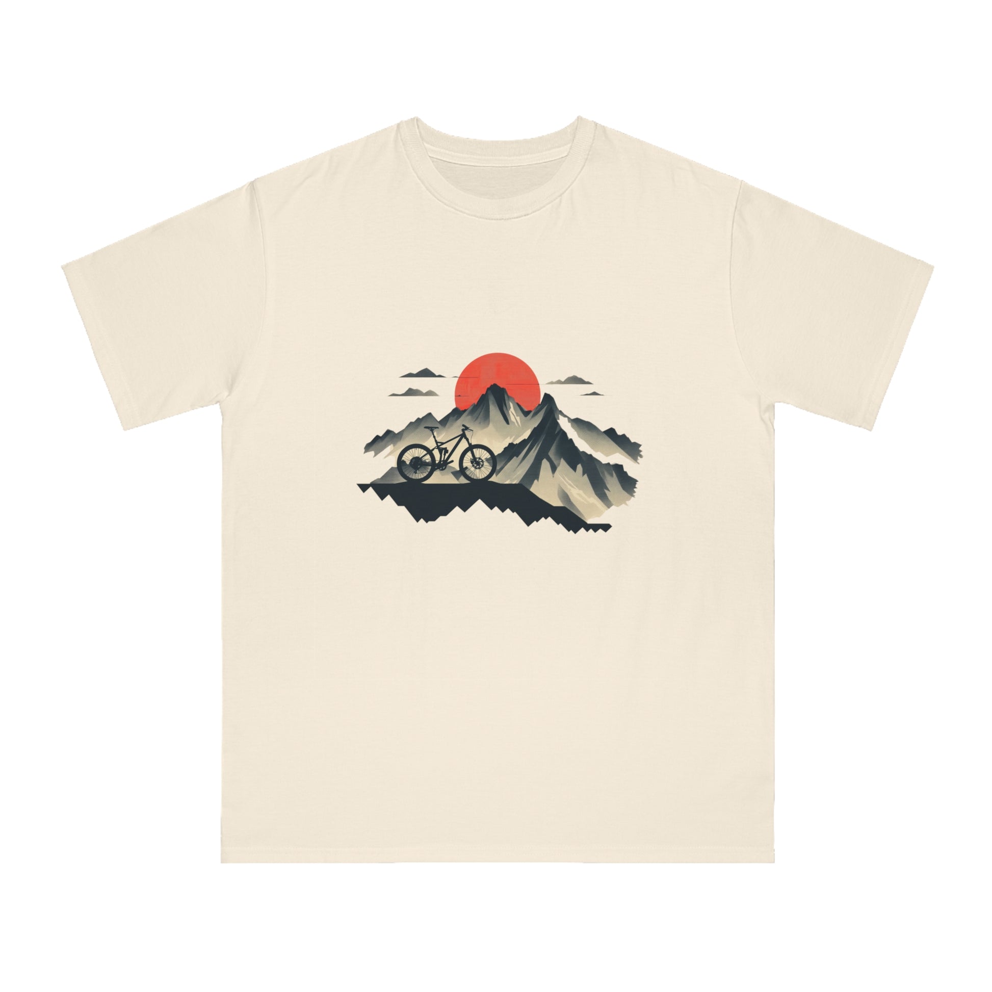 Dawn Rider: Majestic Mountain Cycling T-shirt - Unisex - BicycleWonders