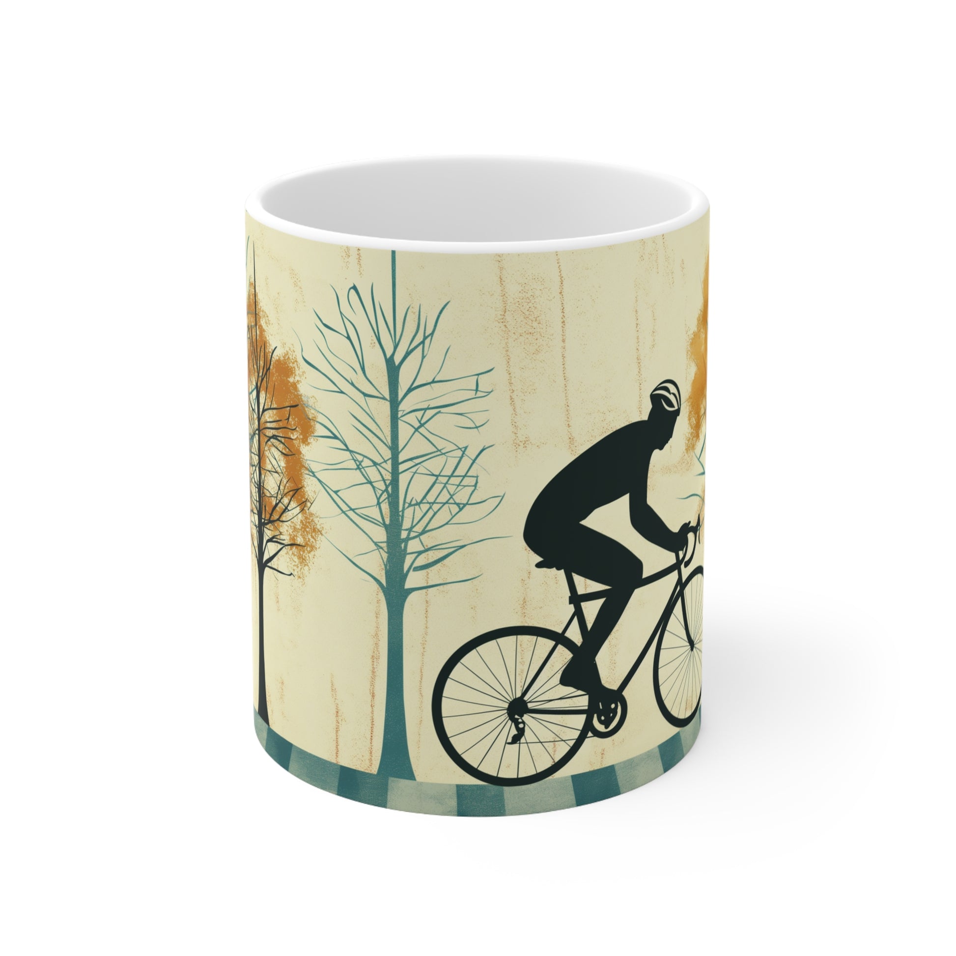 Solitary Rider: Autumn Serenity Mug - BicycleWonders