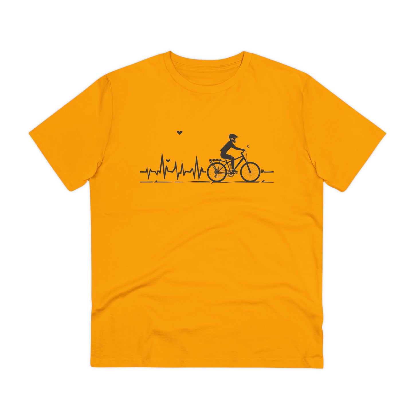 Ride in Rhythm: Minimalist Cyclist Heartbeat  T-shirt - Unisex - BicycleWonders