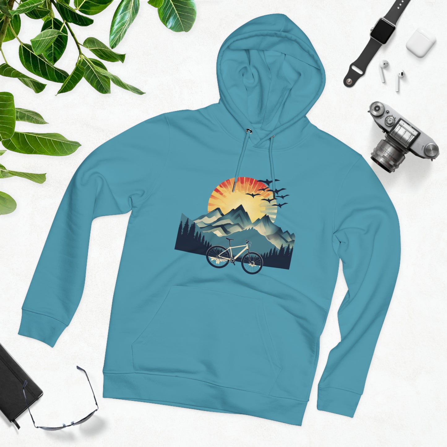 Dawn Rider: Majestic Mountain Cycling Hoodie - BicycleWonders