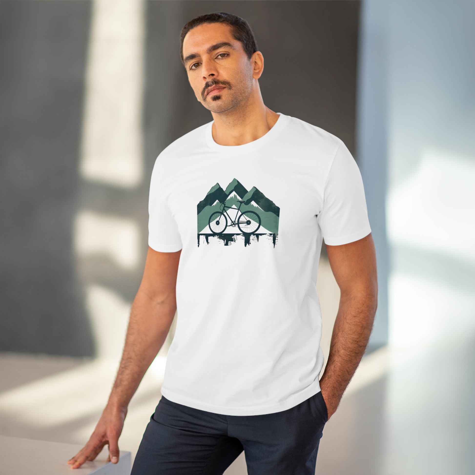 Peak Pedaler: The Adventurous Cyclist's Mountain  T-shirt - Unisex - BicycleWonders