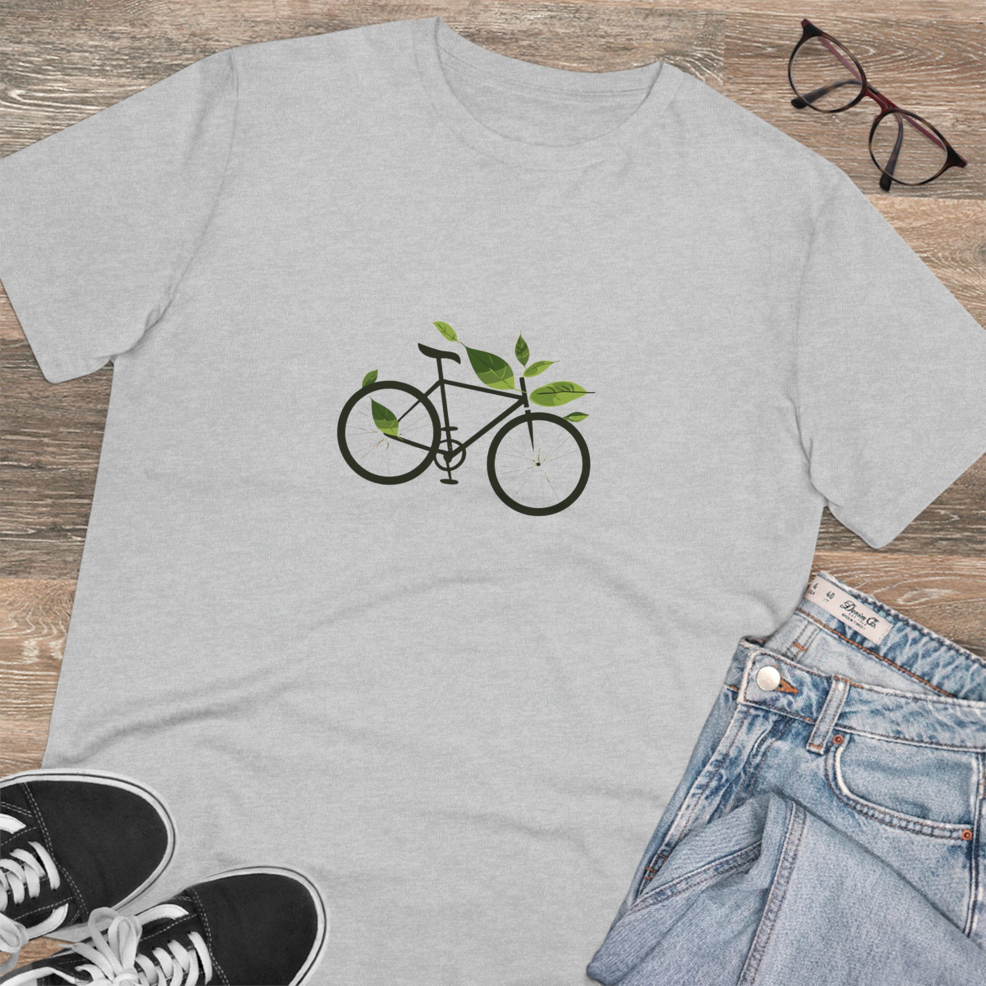 Leafy Ride: The Eco-Friendly Cyclist's T-shirt - Unisex - BicycleWonders