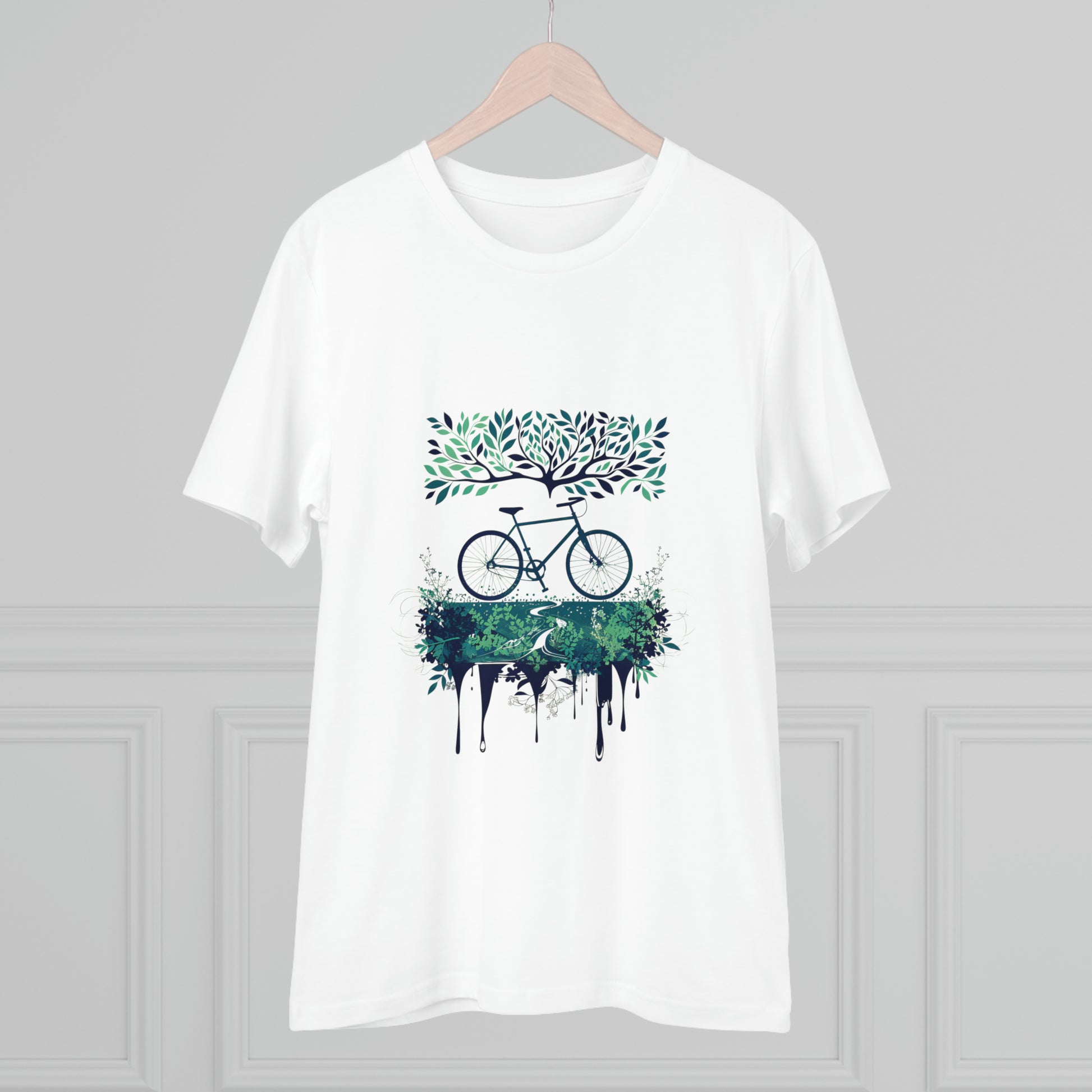 Verdant Ride: The Eco-Cyclist Tree of Life T-shirt - Unisex - BicycleWonders