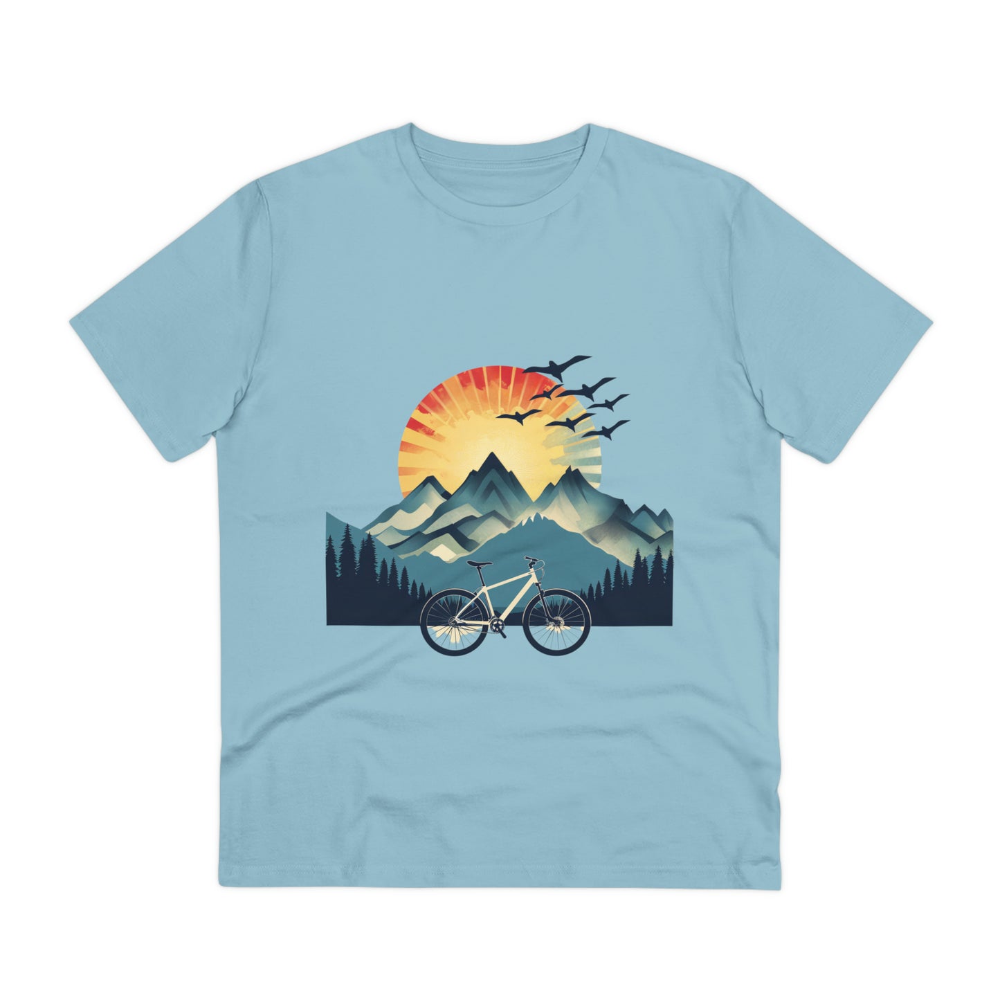 Dawn Rider: Majestic Mountain Cycling T-shirt - Unisex - BicycleWonders