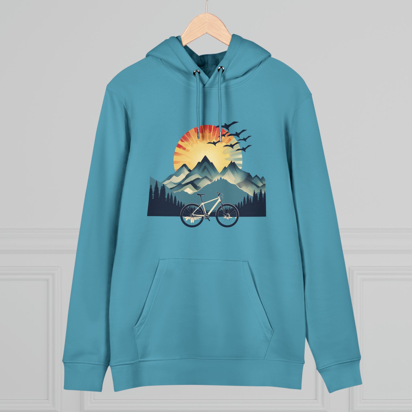 Dawn Rider: Majestic Mountain Cycling Hoodie - BicycleWonders