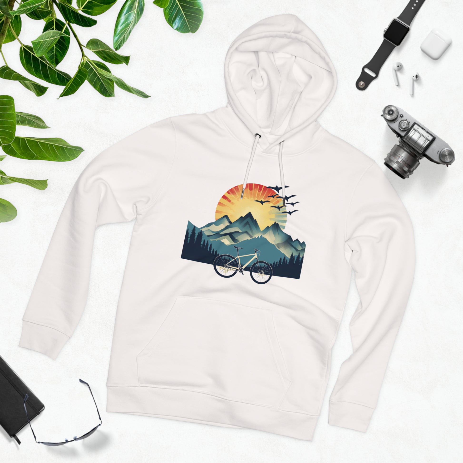 Dawn Rider: Majestic Mountain Cycling Hoodie - BicycleWonders