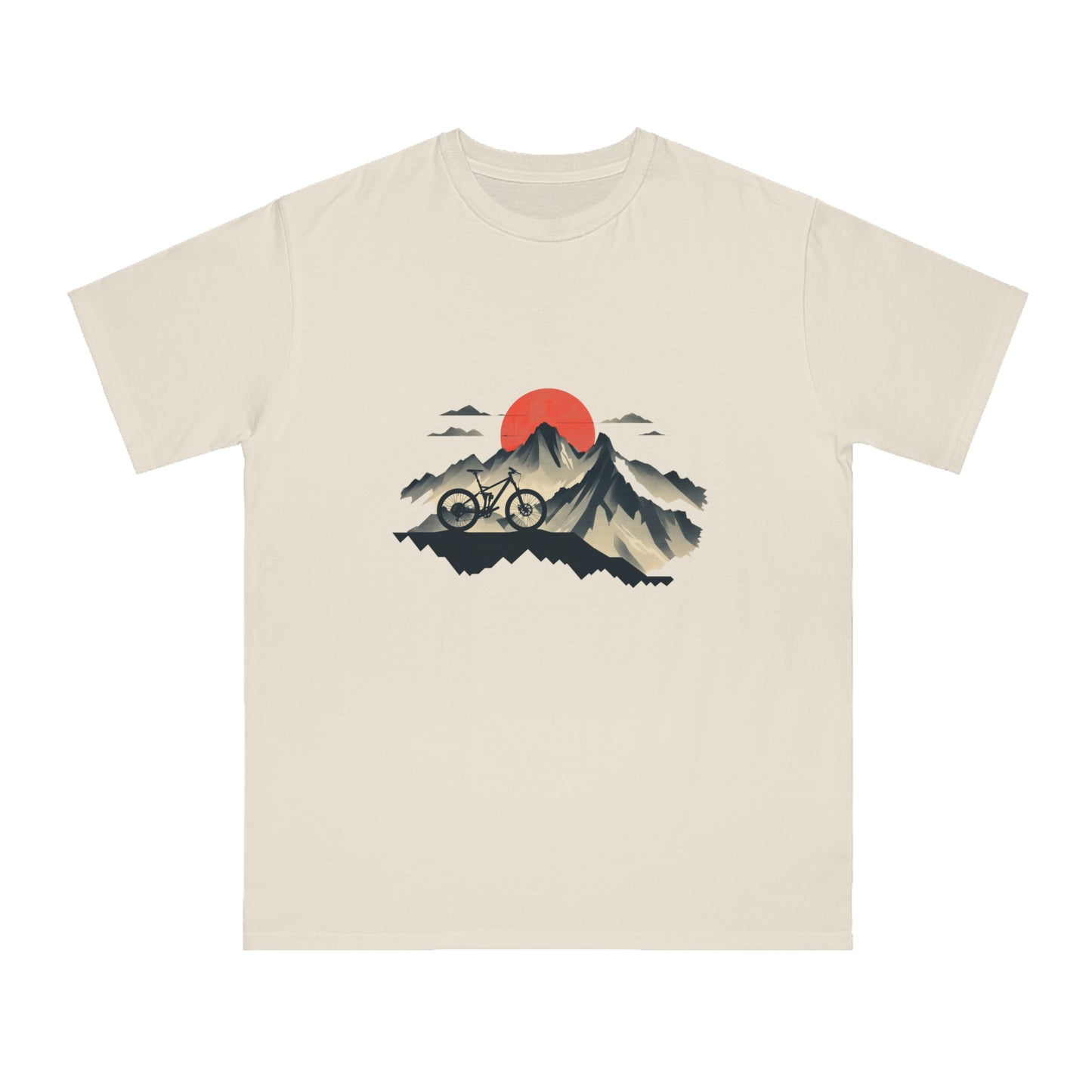 Dawn Rider: Majestic Mountain Cycling T-shirt - Unisex - BicycleWonders