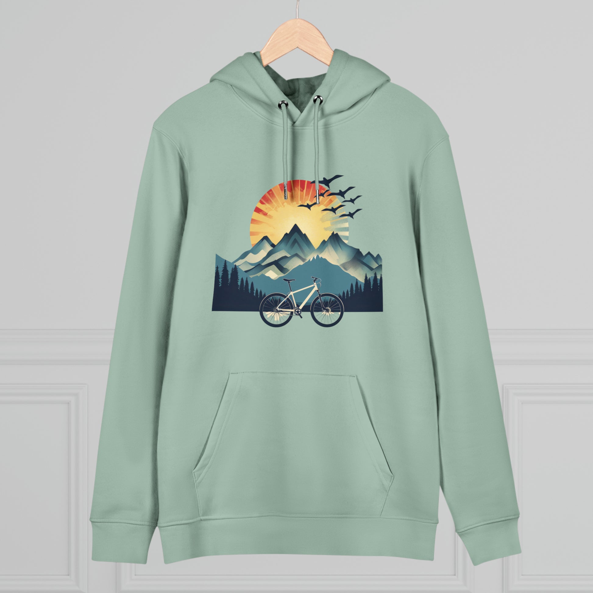 Dawn Rider: Majestic Mountain Cycling Hoodie - BicycleWonders