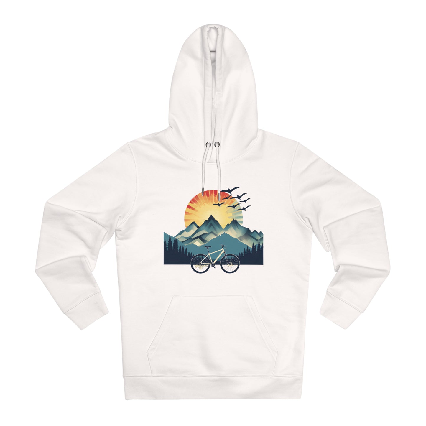 Dawn Rider: Majestic Mountain Cycling Hoodie - BicycleWonders